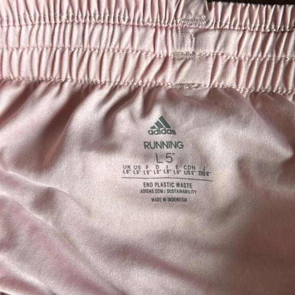 Adidas running shorts, pink/light salmon, L5” - Picture 3 of 5